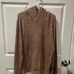 Cozy Brown Ribbed Hoodie
